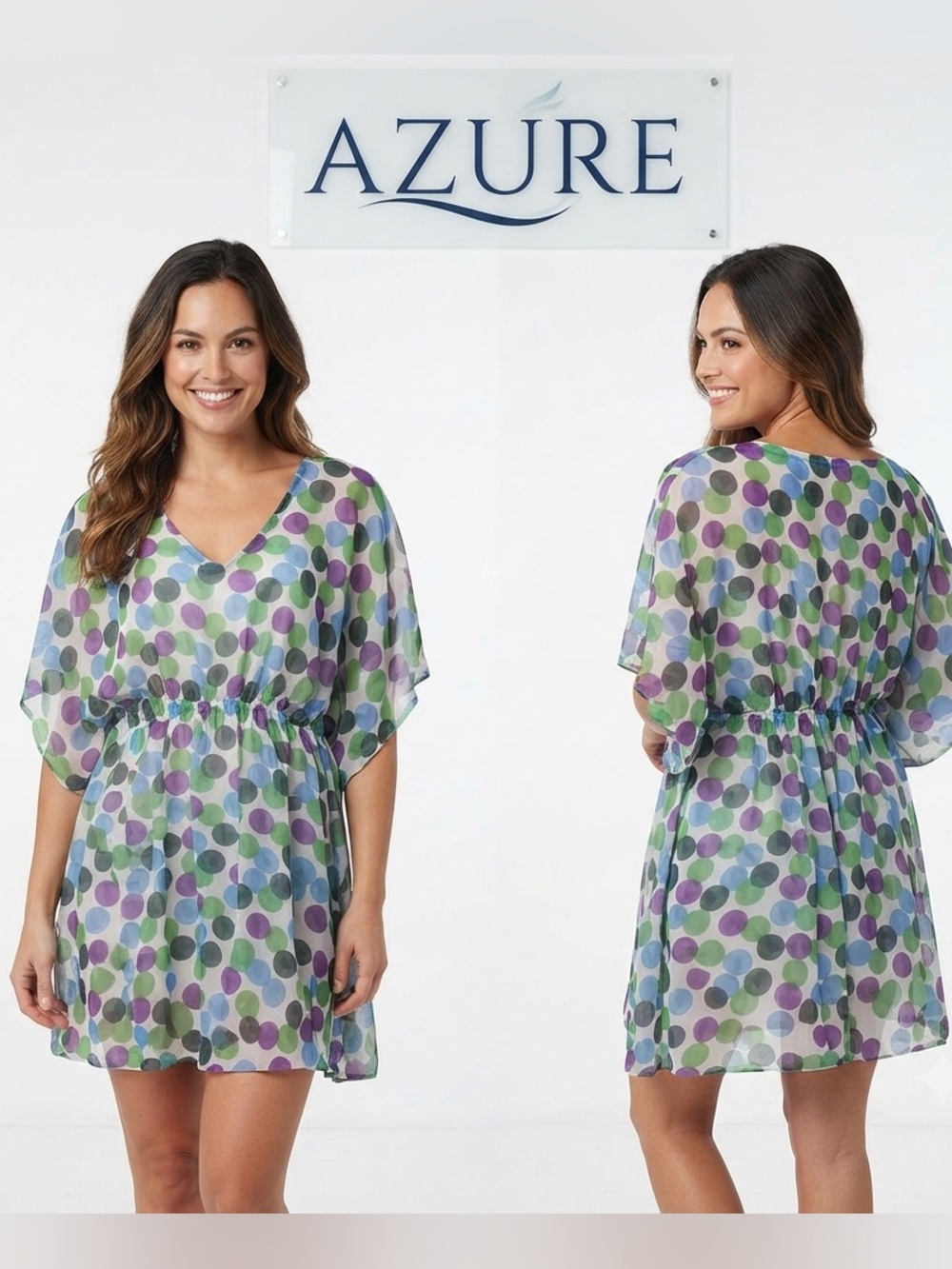 Azure Sheer Tunic/Dress/Swimsuit Cover Up OS